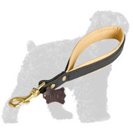 Short Leather Black Russian Terrier Pull Tab Leash Short Leather Black Russian Terrier Pull Tab Leash