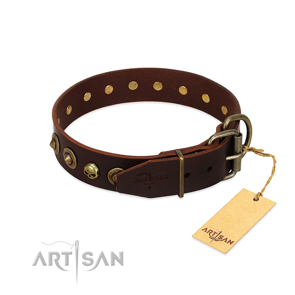 Full grain natural leather collar with awesome studs for your pet