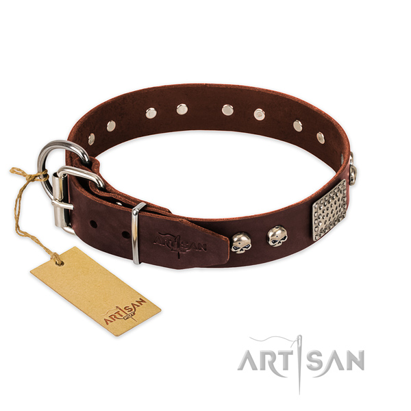 Rust-proof buckle on handy use dog collar