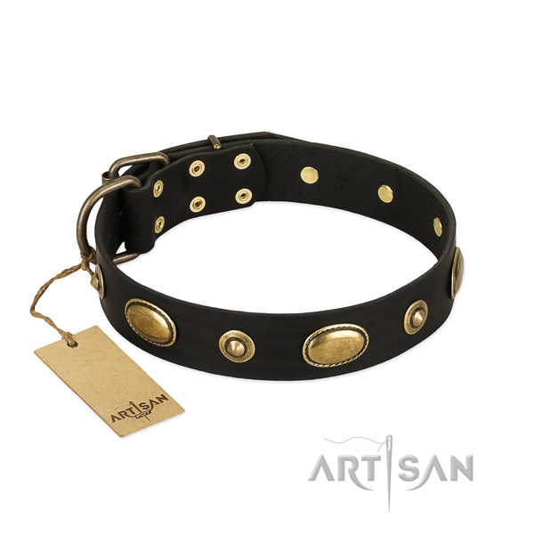 Handmade full grain genuine leather collar for your pet