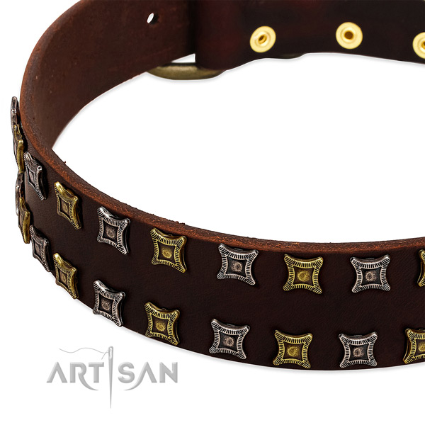 Best quality natural leather dog collar for your attractive dog