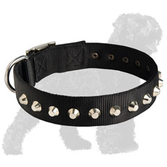 Walking Nylon Collar for Russian Terrier with Pyramids