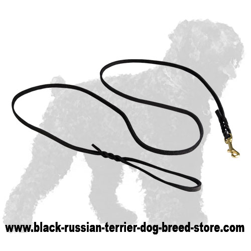 Walking Russian Terrier Leash made of Authentic Leather