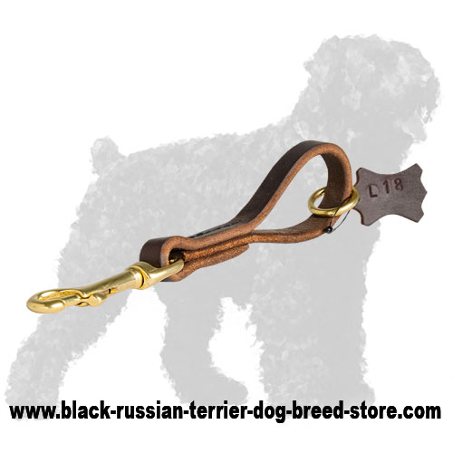 Short Leather Dog Pull Tab for Russian Terrier