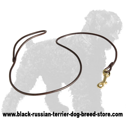 Durable Leather Russian Terrier Lead for Dog Shows
