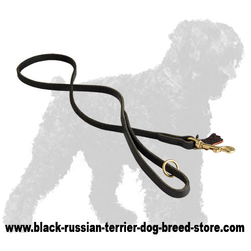 Handcrafted Leather Black Russian Terrier Leash