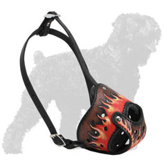 Designer Leather Russian Terrier Muzzle for Walking
