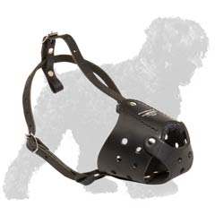 Easy wearing leather Black Russian Terrier muzzle