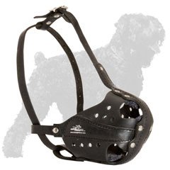 Russian Terrier Leather Muzzle Safe and Comfortable