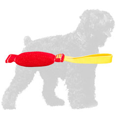 Carefully Stitched French Linen Balck Russian Terrier Bite Tug with Handle