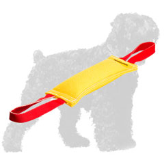 French Linen Russian Terrier Bite Tug with 2 Side Handles