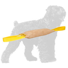 Leather Russian Terrier Bite Tug with Handles